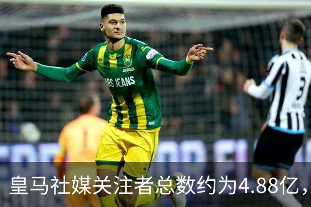 皇马社媒关注者总数约为4.88亿，巴塞罗那以约4.42亿紧随其后